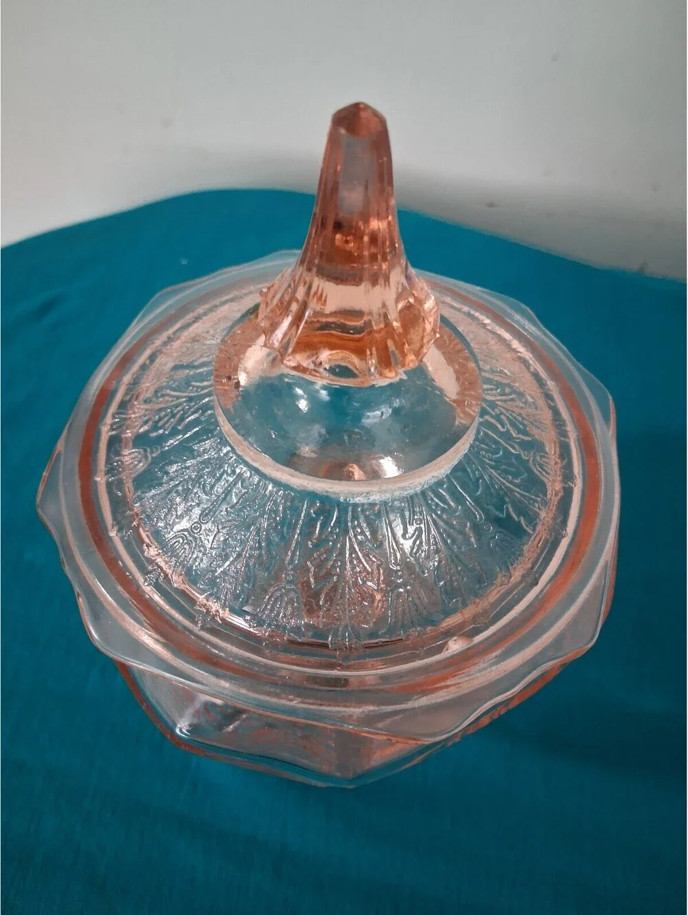 Vintage Hocking Depression glass candy dish  with Lid